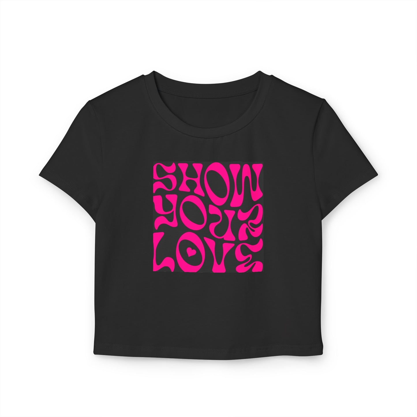 Show You Love Baby Tee - Trendy Black Crop Top