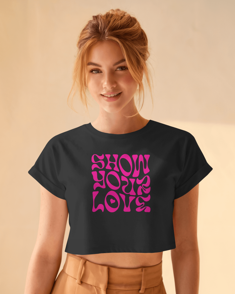 Show You Love Baby Tee - Trendy Black Crop Top