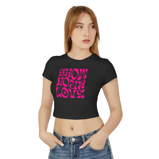 Show You Love Baby Tee - Trendy Black Crop Top