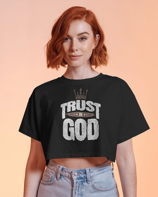 Trust In God" Urban Crop Top – Faith Meets Street Style